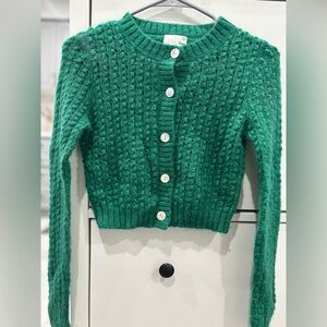 Wilfred Emerald Green Cable Knit Button Cardigan